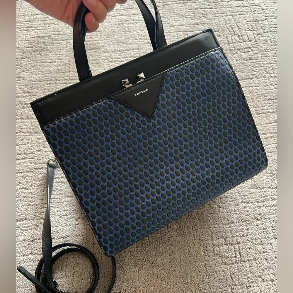 Rouge & Lounge Black and Blue Satchel